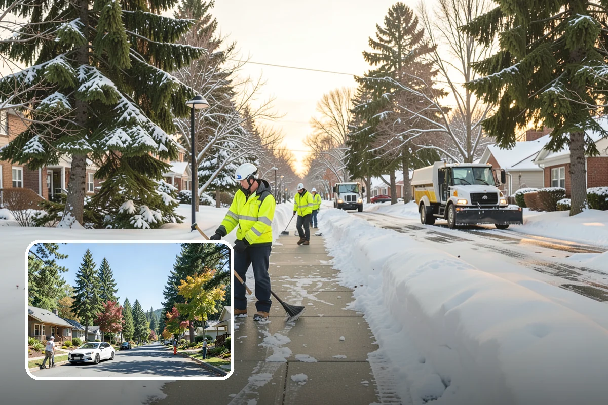 Daycare Sidewalk Clearing in Orting, Pierce County, WA - Entry and stroller paths cleared before the morning rush