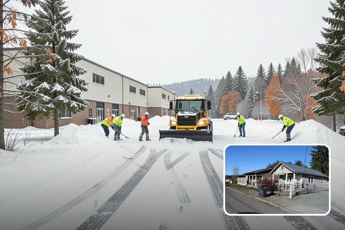 Daycare Sidewalk Clearing in South Prairie, Pierce County, WA - Entry and stroller paths cleared before the morning rush