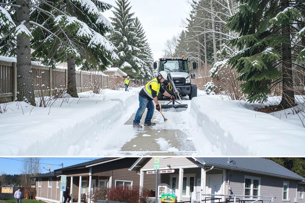 Daycare Sidewalk Clearing in South Prairie, Pierce County, WA - Daycare demand is highest from December through February on frosty mornings when drop-off coincides with the day's iciest walks.