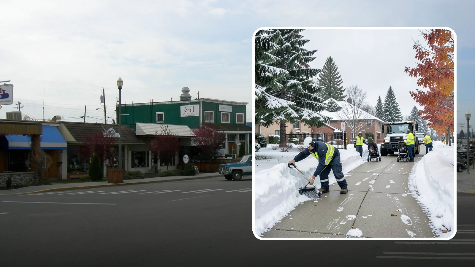 Daycare Sidewalk Clearing in Stanwood, Snohomish County, WA - Drop-off sidewalk clearing for Western Washington daycares, keeping entry walks safe for parents carrying children and pushing...