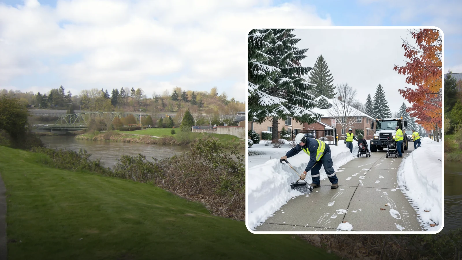 Daycare Sidewalk Clearing in Tukwila, King County, WA - Drop-off sidewalk clearing for Western Washington daycares, keeping entry walks safe for parents carrying children and pushing...