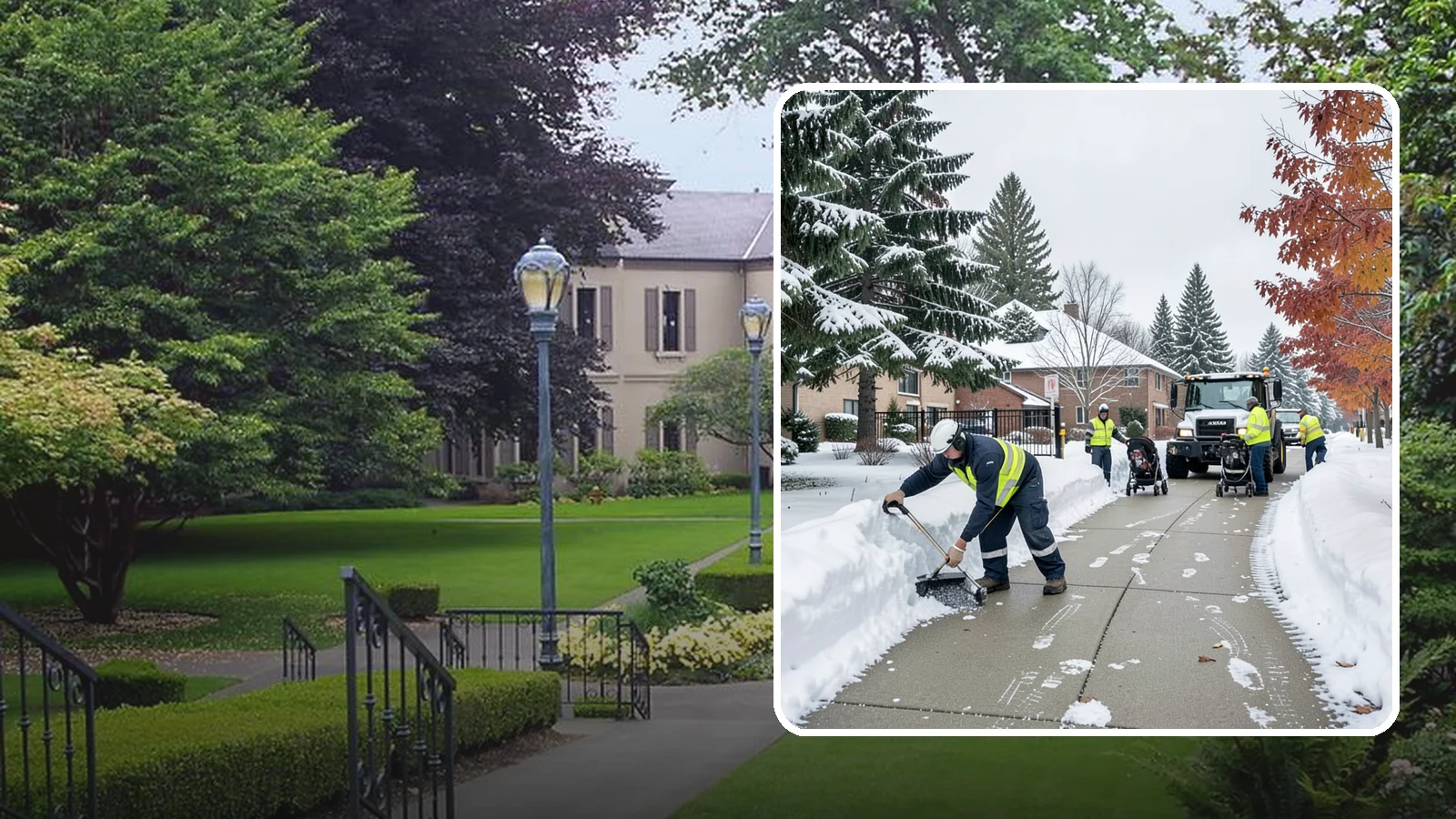 Daycare Sidewalk Clearing in Woodinville, King County, WA - Drop-off sidewalk clearing for Western Washington daycares, keeping entry walks safe for parents carrying children and pushing...