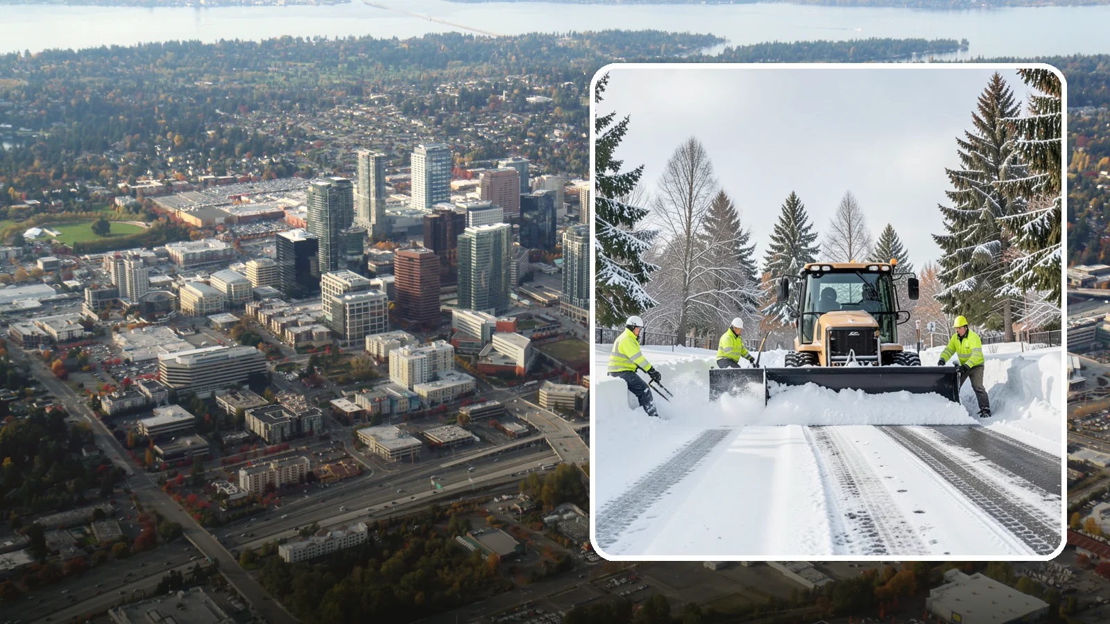 Daycare Snow Plowing in Bellevue, King County, WA - We plow daycare lots and drop-off zones before opening so parents carrying young children reach the door safely.
