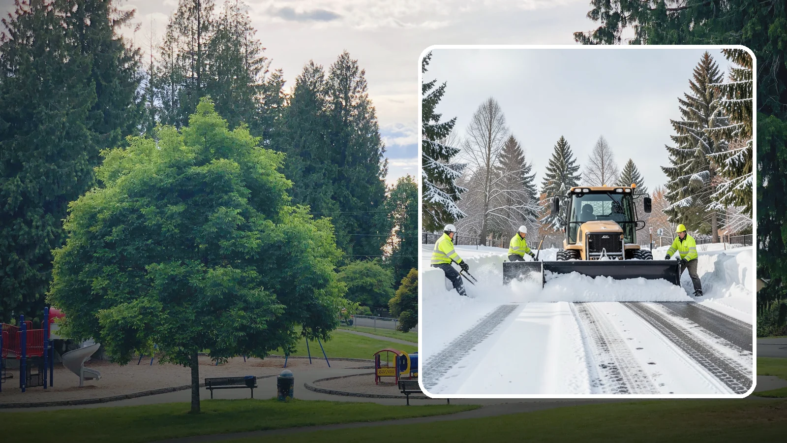 Daycare Snow Plowing in Bonney Lake, Pierce County, WA - We plow daycare lots and drop-off zones before opening so parents carrying young children reach the door safely.