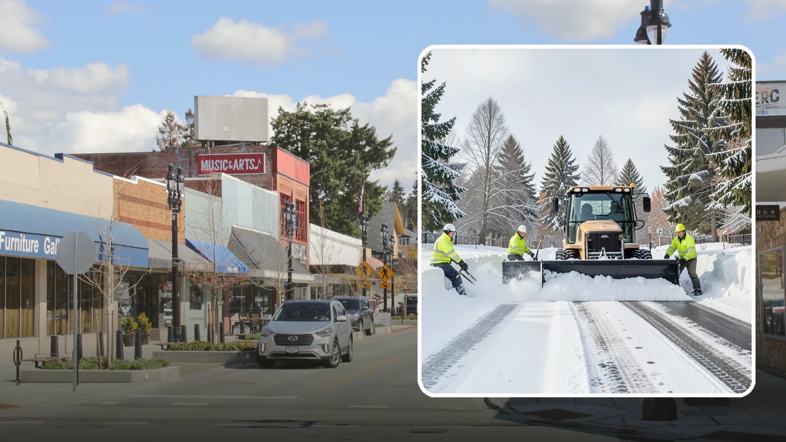 Daycare Snow Plowing in Bothell, King County, WA - We plow daycare lots and drop-off zones before opening so parents carrying young children reach the door safely.