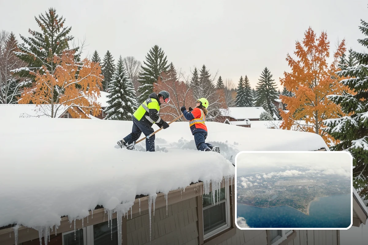 Daycare Snow Plowing in Burien, King County, WA - Drop-off lane and parent lot cleared before opening