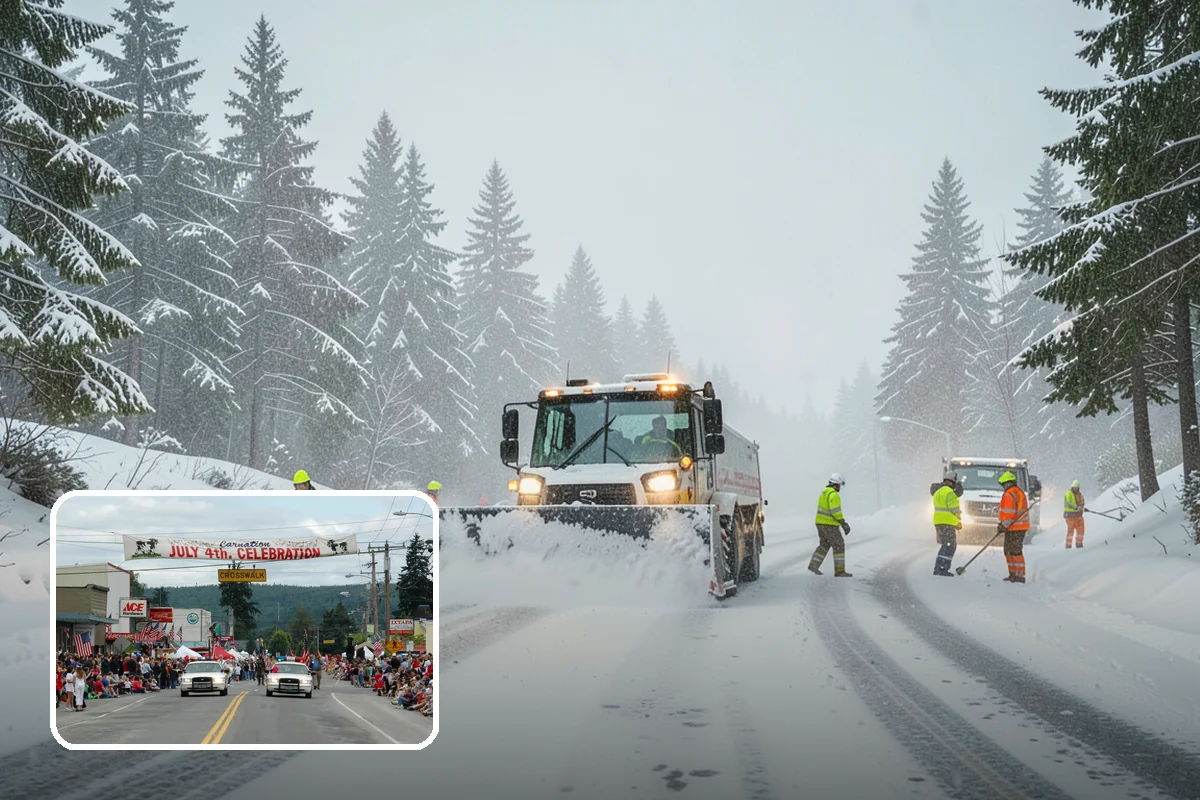 Daycare Snow Plowing in Carnation, King County, WA - Drop-off lane and parent lot cleared before opening
