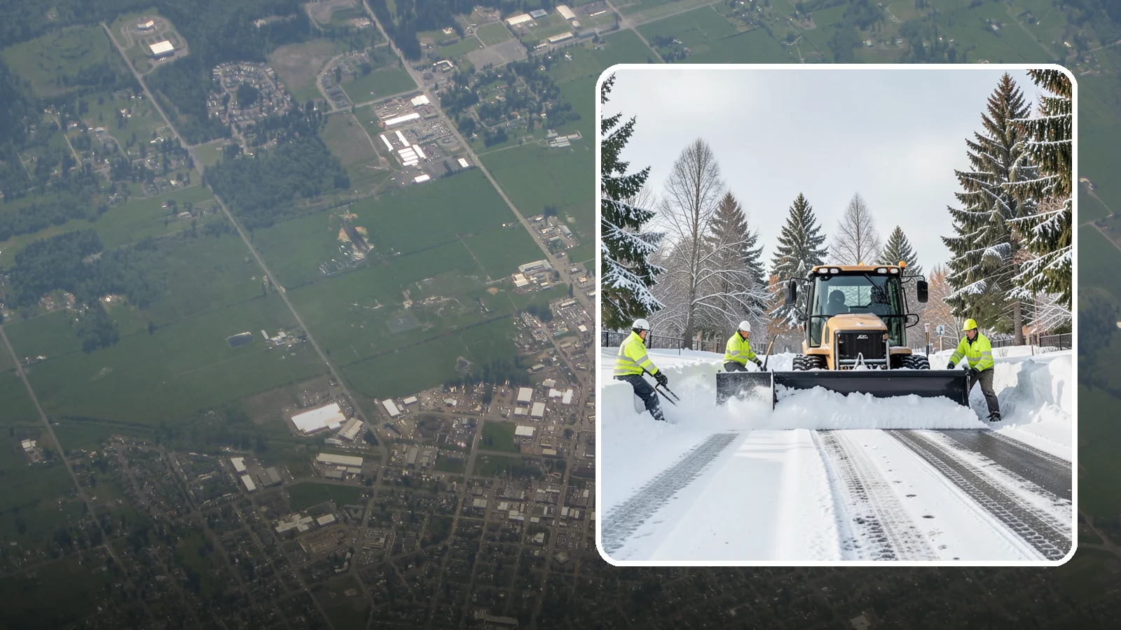 Daycare Snow Plowing in Enumclaw, King County, WA - We plow daycare lots and drop-off zones before opening so parents carrying young children reach the door safely.
