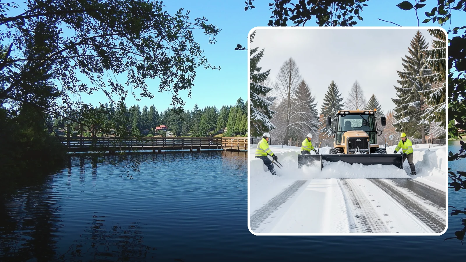 Daycare Snow Plowing in Federal Way, King County, WA - We plow daycare lots and drop-off zones before opening so parents carrying young children reach the door safely.