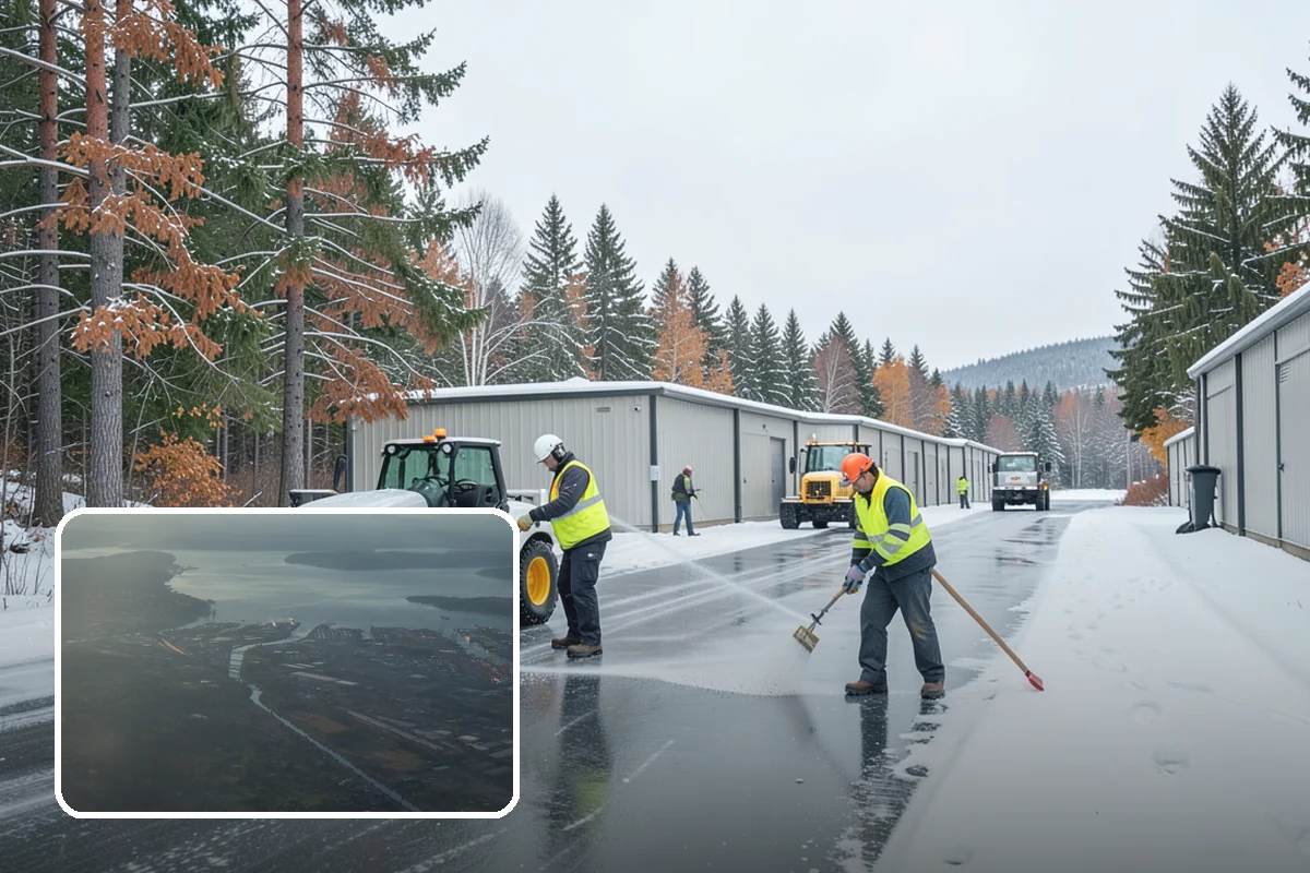 Daycare Snow Plowing in Fife, Pierce County, WA - Drop-off lane and parent lot cleared before opening