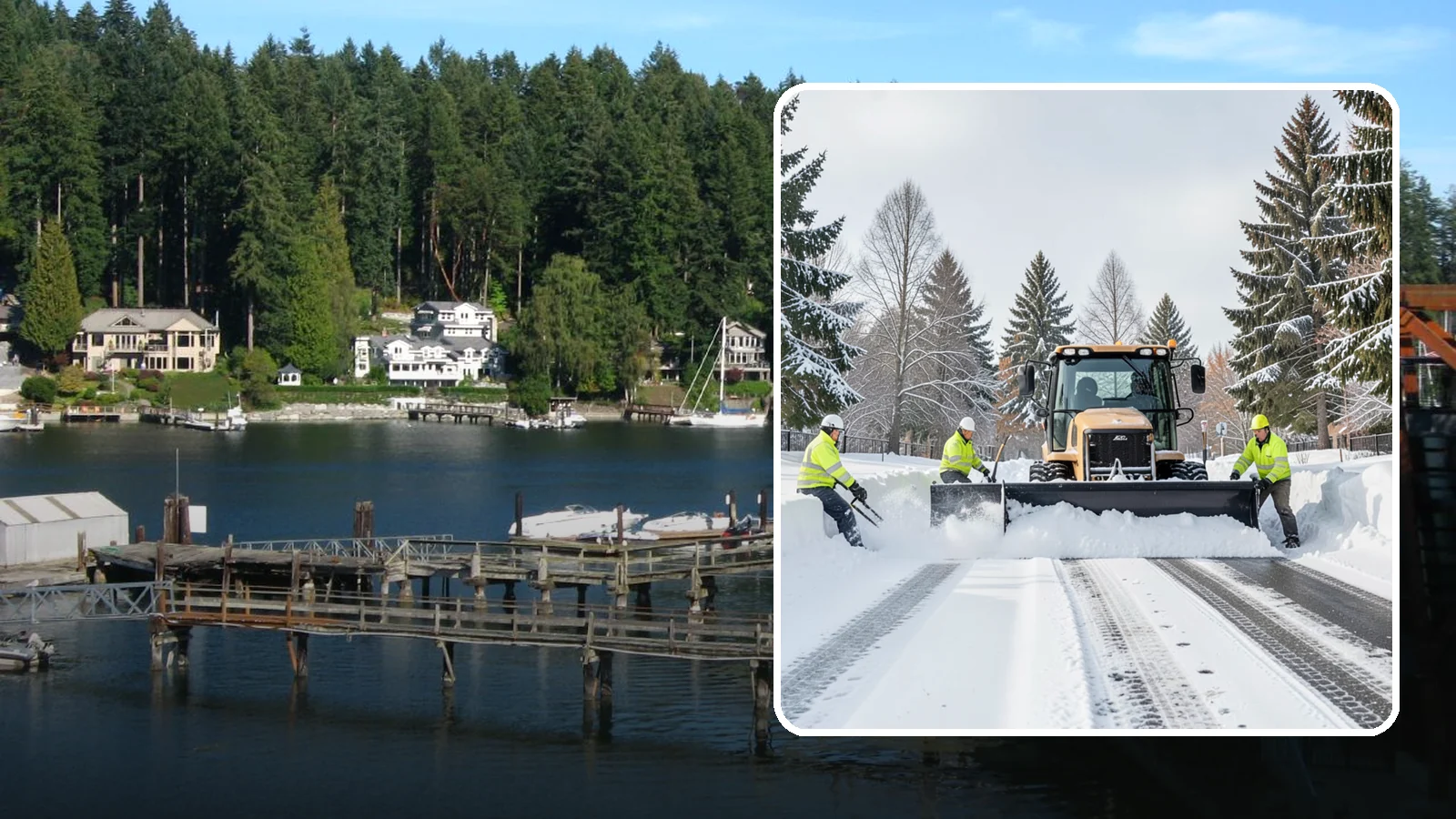 Daycare Snow Plowing in Gig Harbor, Pierce County, WA - We plow daycare lots and drop-off zones before opening so parents carrying young children reach the door safely.