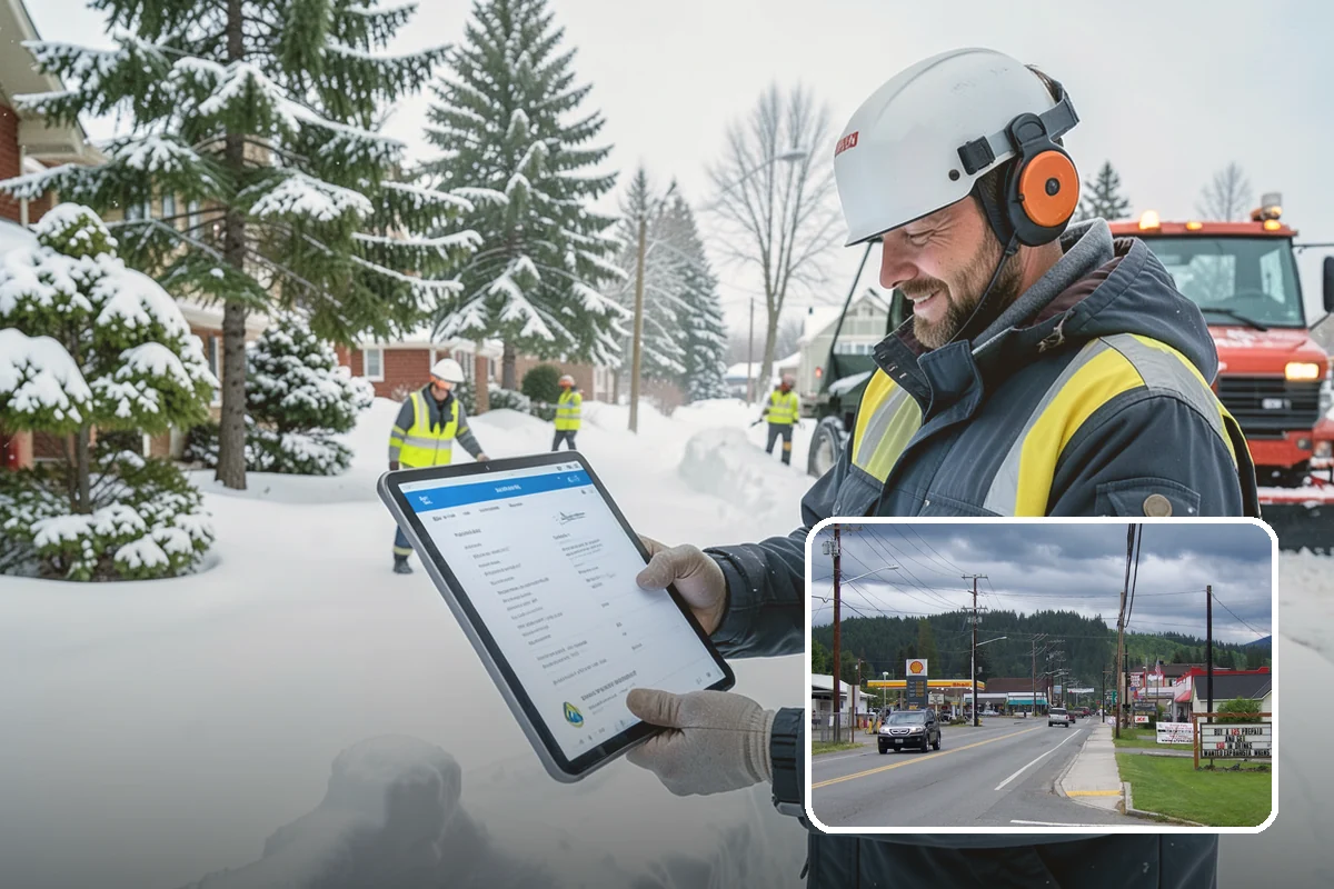 Daycare Snow Plowing in Granite Falls, Snohomish County, WA - Drop-off lane and parent lot cleared before opening