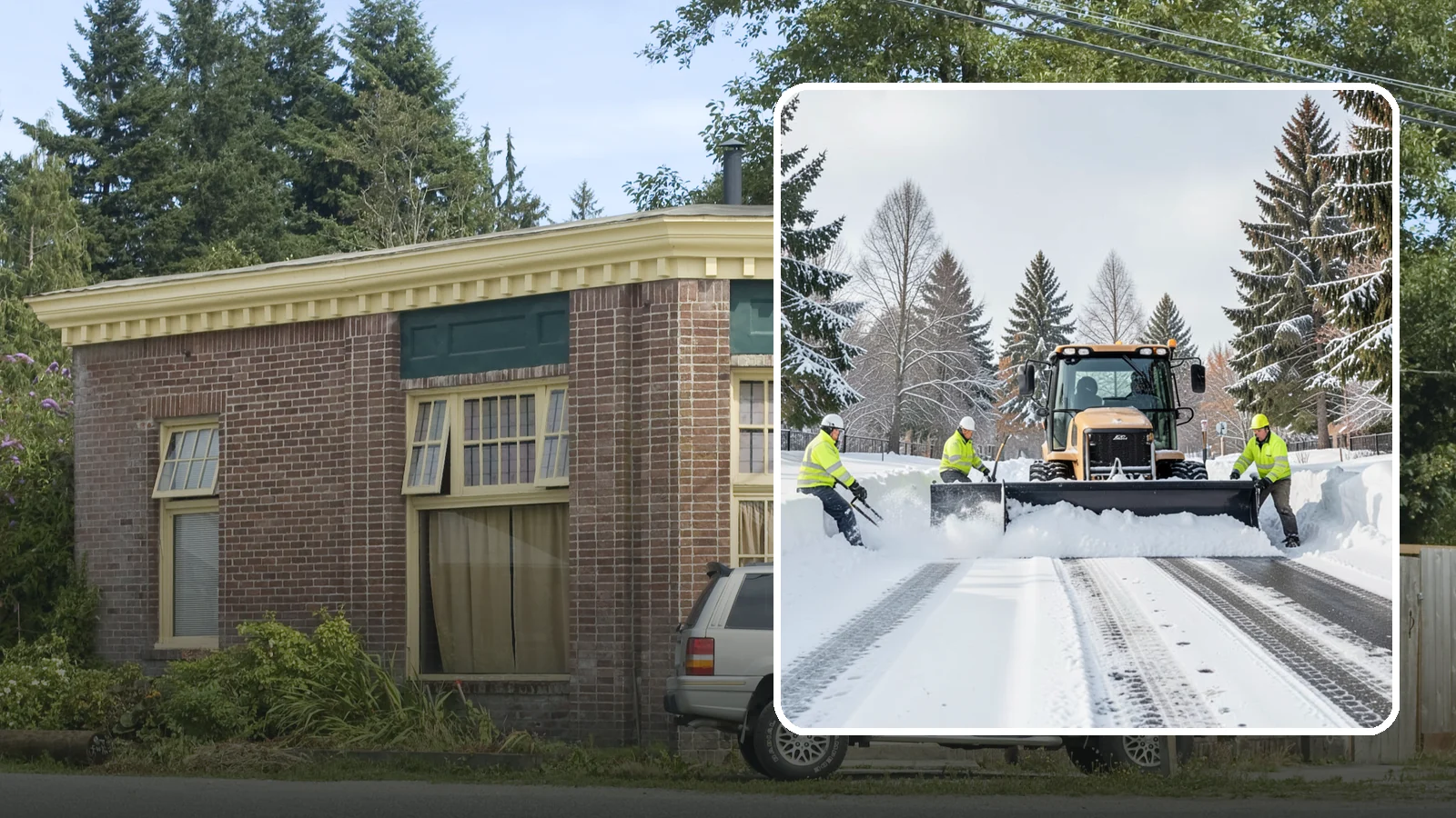 Daycare Snow Plowing in Hamilton, Skagit County, WA - We plow daycare lots and drop-off zones before opening so parents carrying young children reach the door safely.