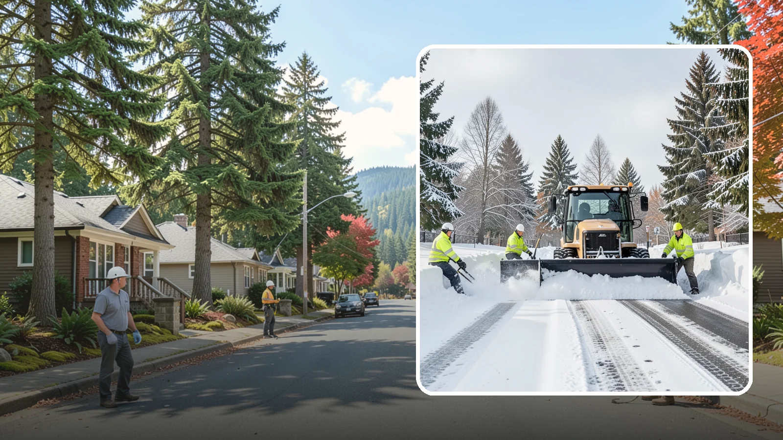 Daycare Snow Plowing in Hunts Point, King County, WA - We plow daycare lots and drop-off zones before opening so parents carrying young children reach the door safely.