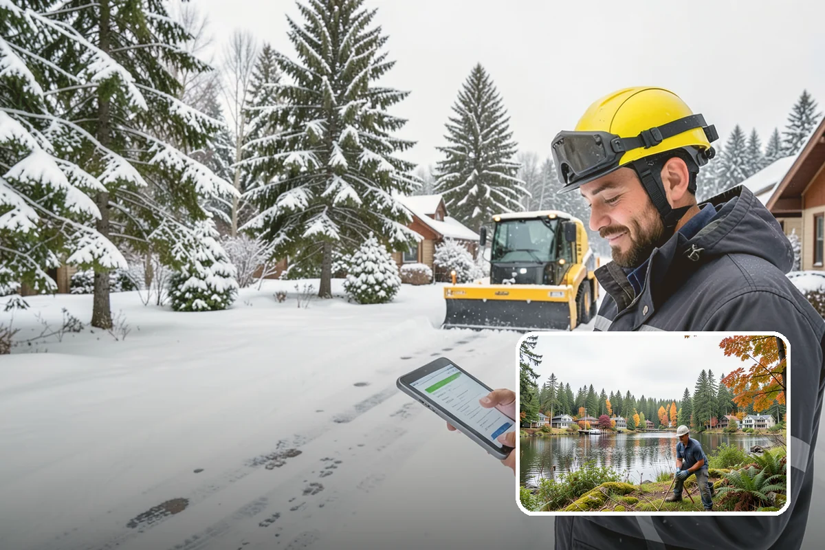 Daycare Snow Plowing in La Conner, Skagit County, WA - Drop-off lane and parent lot cleared before opening