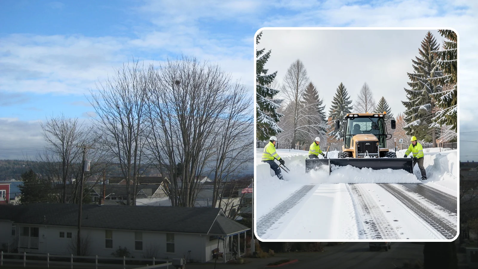 Daycare Snow Plowing in Langley, Island County, WA - We plow daycare lots and drop-off zones before opening so parents carrying young children reach the door safely.