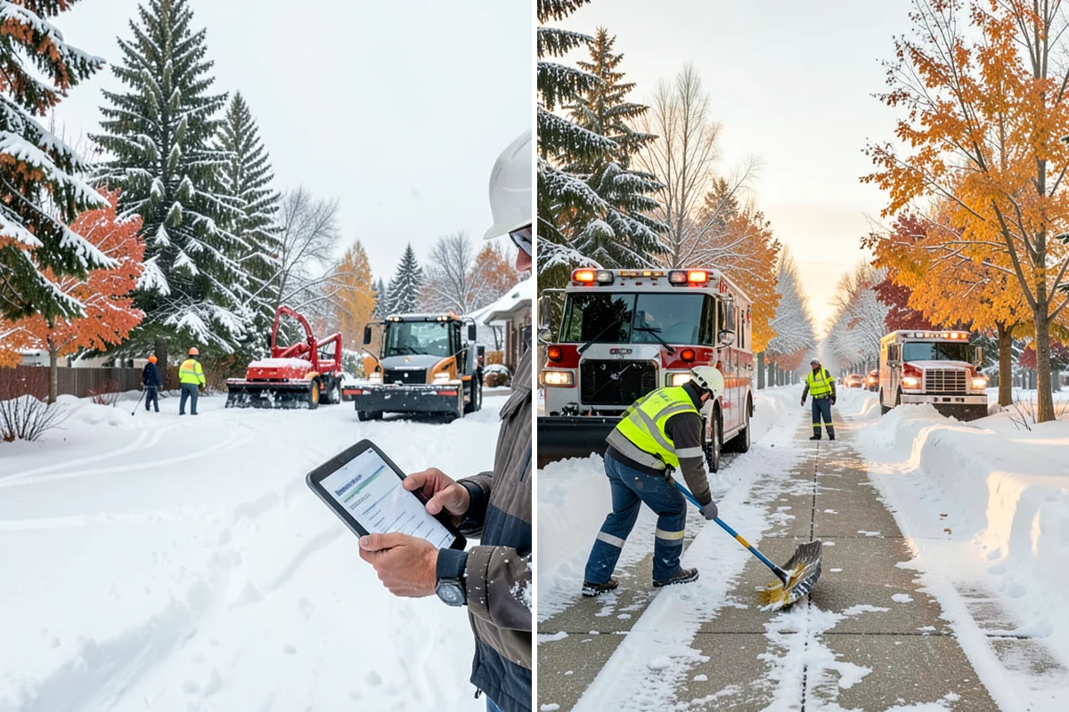 Daycare Snow Plowing in Lyman, Skagit County, WA - Confirm opening time and mark the drop-off lane as top priority