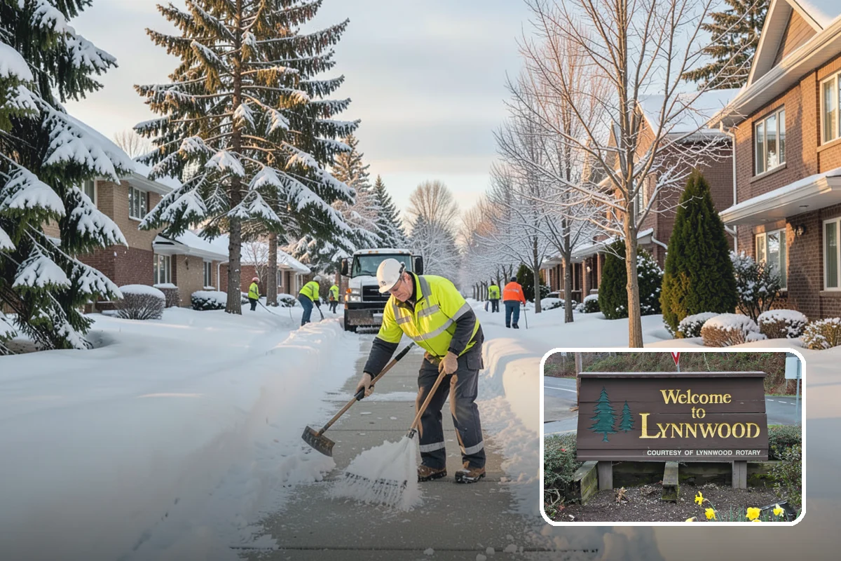 Daycare Snow Plowing in Lynnwood, Snohomish County, WA - Drop-off lane and parent lot cleared before opening