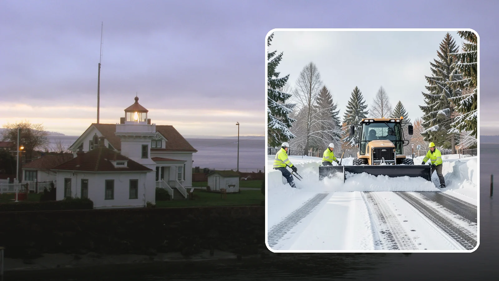 Daycare Snow Plowing in Mukilteo, Snohomish County, WA - We plow daycare lots and drop-off zones before opening so parents carrying young children reach the door safely.