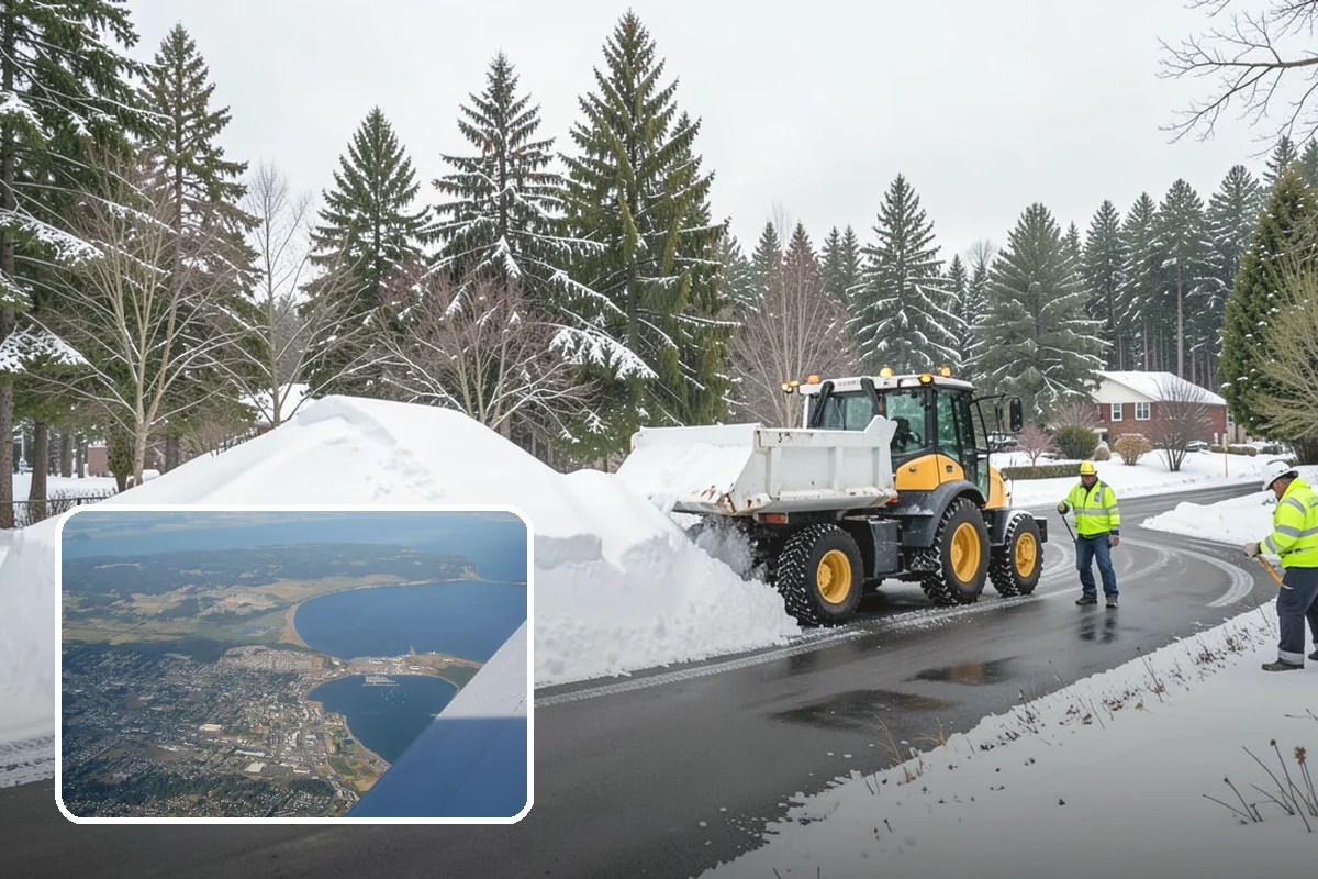 Daycare Snow Plowing in Oak Harbor, Island County, WA - Drop-off lane and parent lot cleared before opening