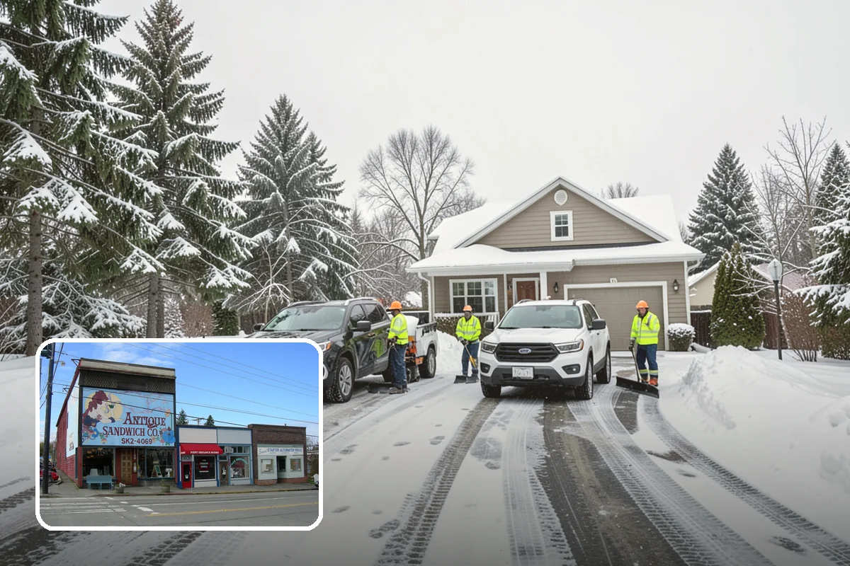 Daycare Snow Plowing in Ruston, Pierce County, WA - Drop-off lane and parent lot cleared before opening