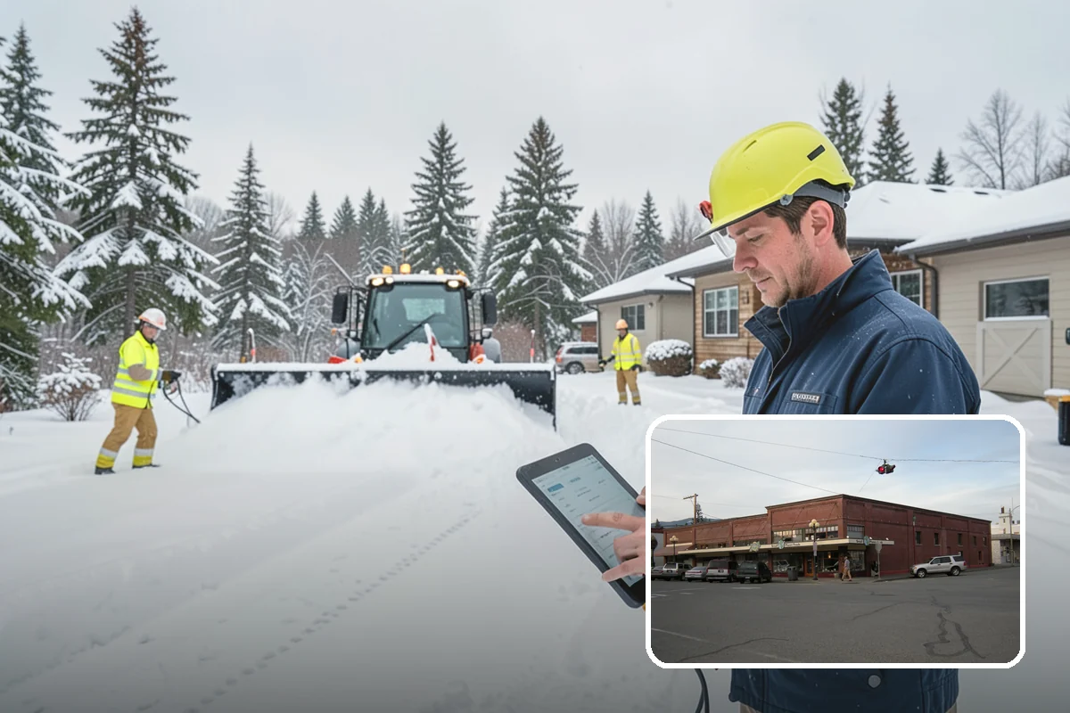Daycare Snow Plowing in Sedro-Woolley, Skagit County, WA - Drop-off lane and parent lot cleared before opening