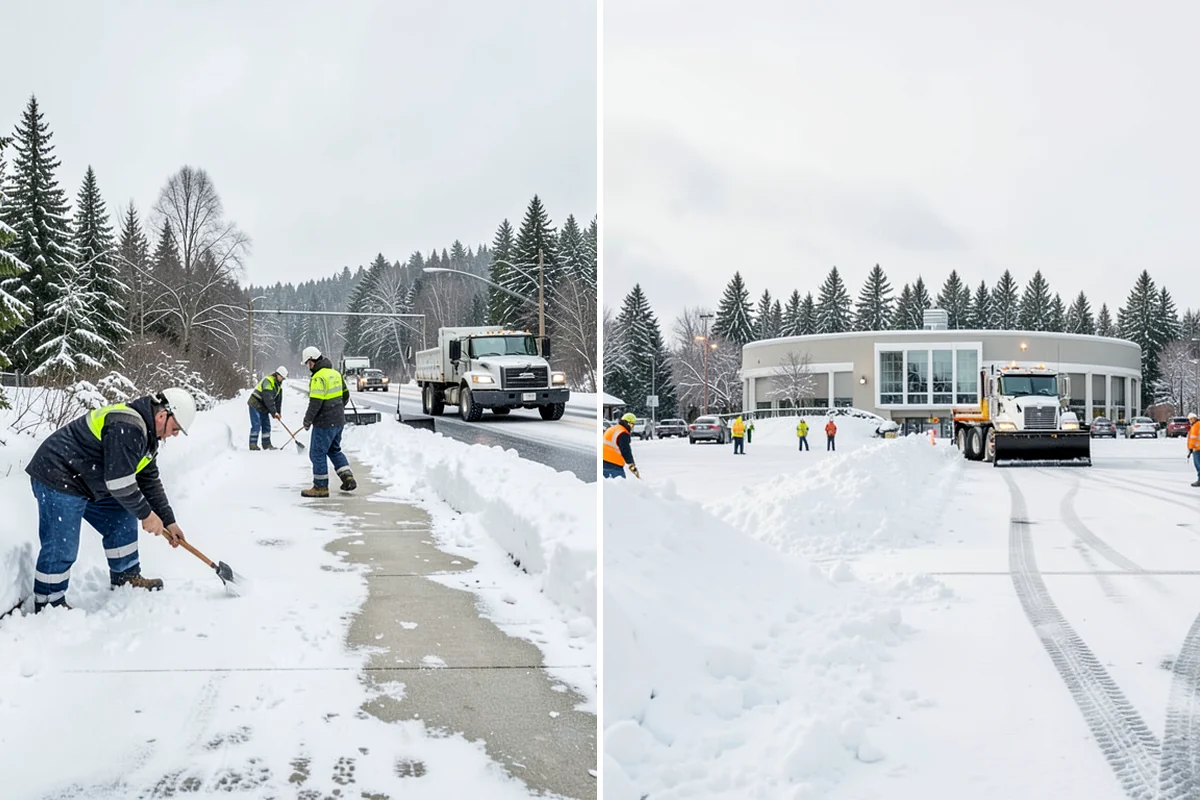 Daycare Snow Plowing in Sedro-Woolley, Skagit County, WA - Confirm opening time and mark the drop-off lane as top priority
