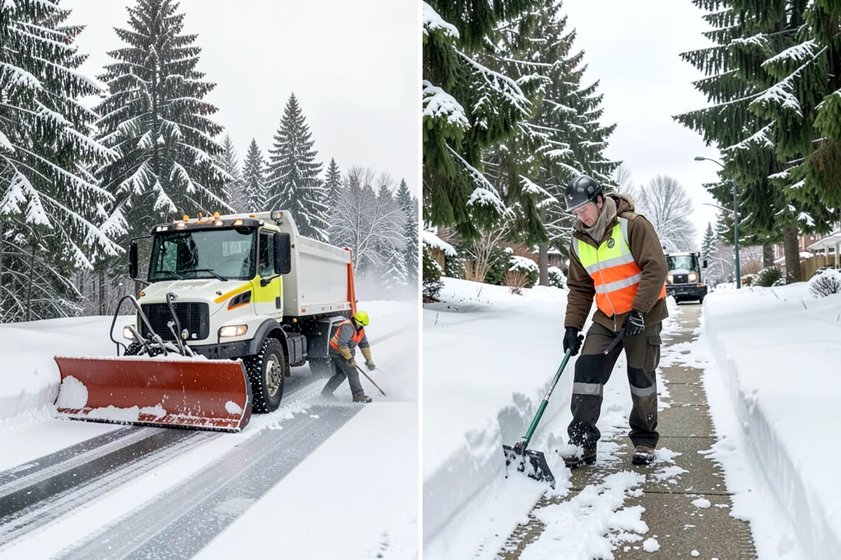 Daycare Snow Plowing in Shoreline, King County, WA - Confirm opening time and mark the drop-off lane as top priority
