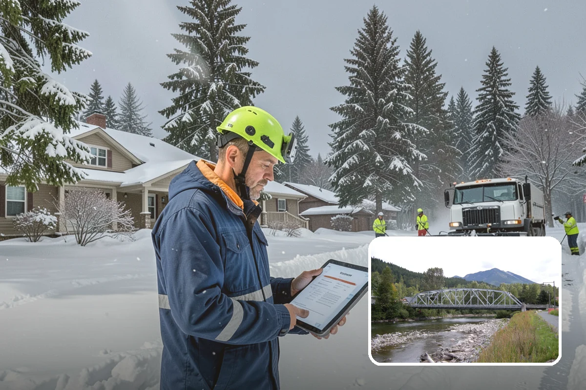 Daycare Snow Plowing in Skykomish, King County, WA - Drop-off lane and parent lot cleared before opening
