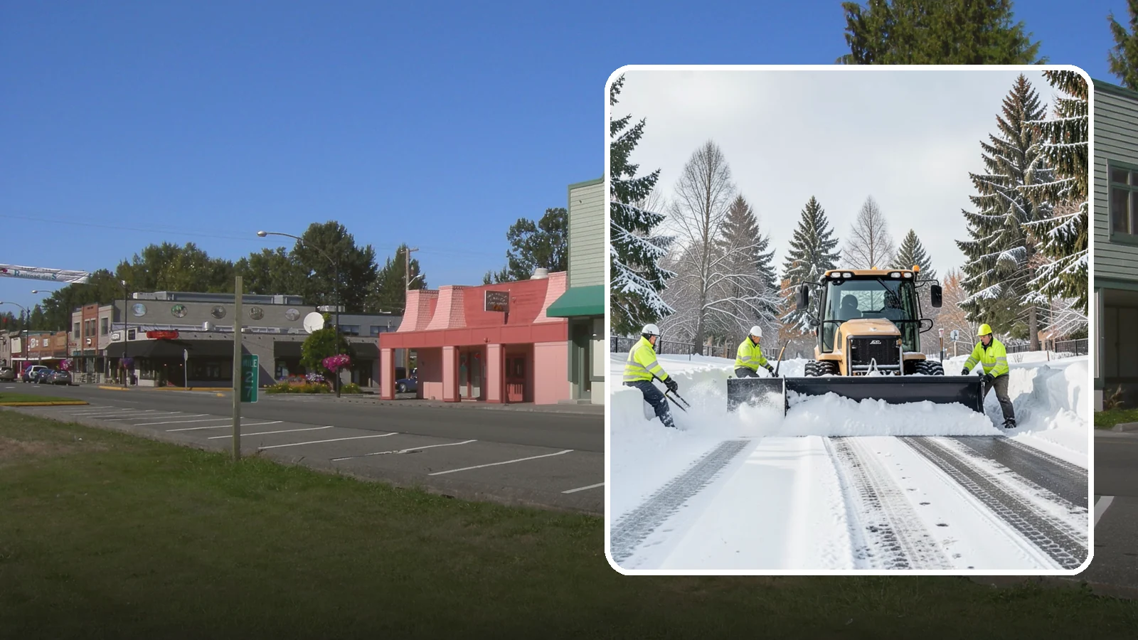 Daycare Snow Plowing in Snoqualmie, King County, WA - We plow daycare lots and drop-off zones before opening so parents carrying young children reach the door safely.