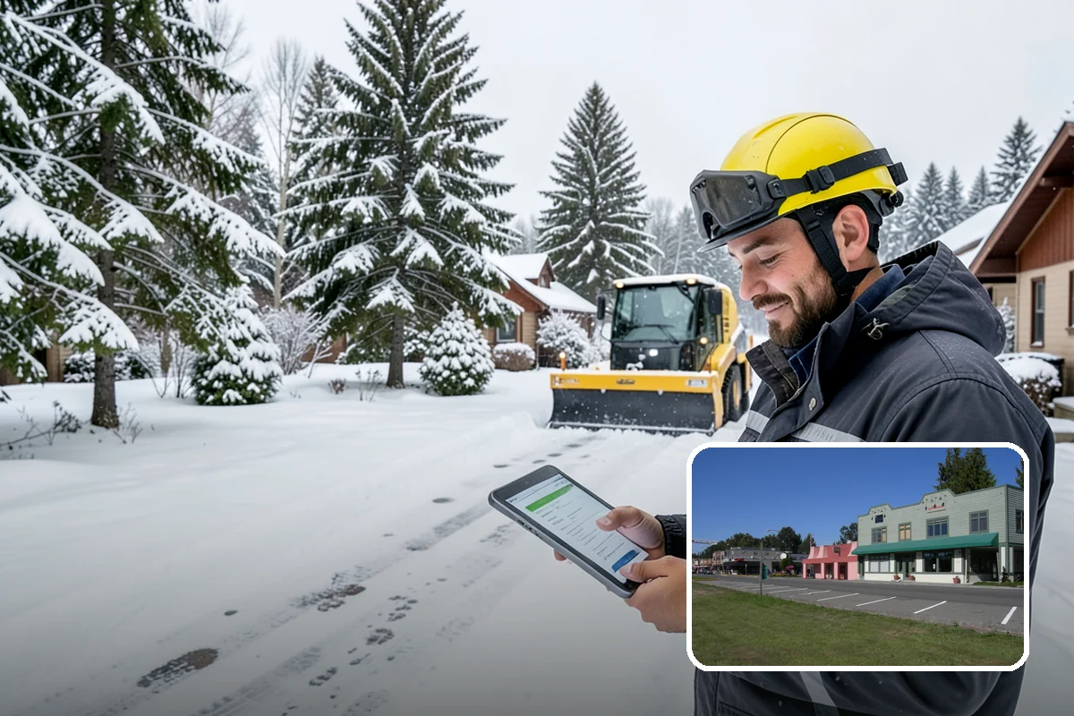 Daycare Snow Plowing in Snoqualmie, King County, WA - Drop-off lane and parent lot cleared before opening
