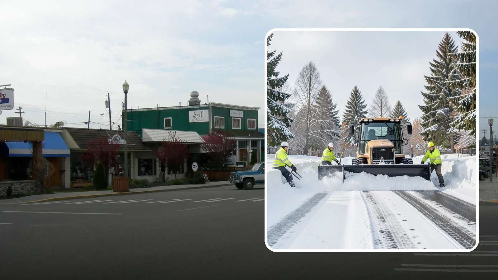Daycare Snow Plowing in Stanwood, Snohomish County, WA - We plow daycare lots and drop-off zones before opening so parents carrying young children reach the door safely.