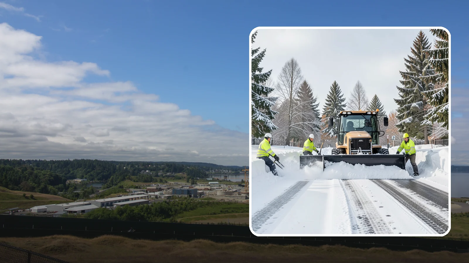 Daycare Snow Plowing in University Place, Pierce County, WA - We plow daycare lots and drop-off zones before opening so parents carrying young children reach the door safely.
