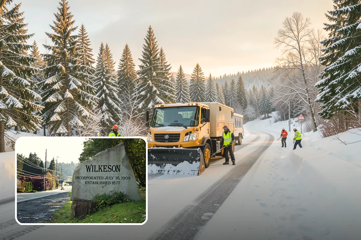 Daycare Snow Plowing in Wilkeson, Pierce County, WA - Drop-off lane and parent lot cleared before opening