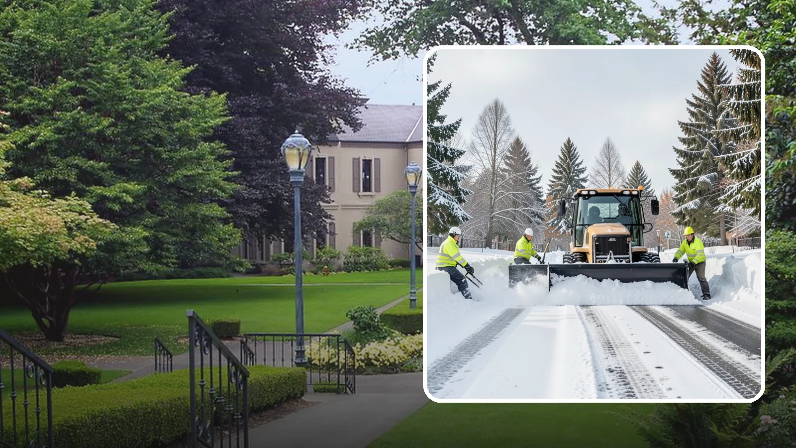 Daycare Snow Plowing in Woodinville, King County, WA - We plow daycare lots and drop-off zones before opening so parents carrying young children reach the door safely.