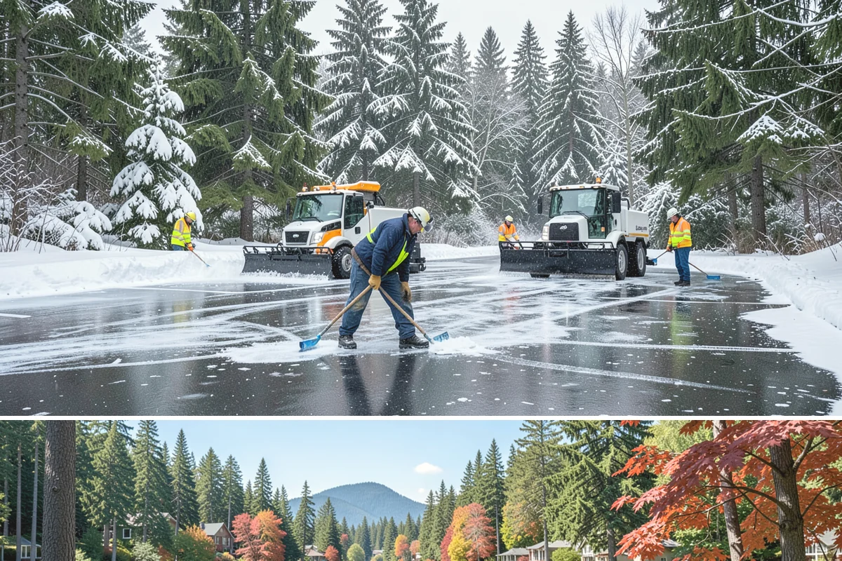 Daycare Snow Removal in Covington, King County, WA - Daycare clearing is in highest demand on snowy mornings from December to February.