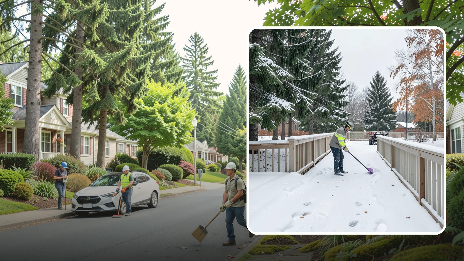 Deck Snow Removal in Beaux Arts Village, King County, WA - We clear snow from elevated decks so the added weight and moisture never threaten your boards or joists.