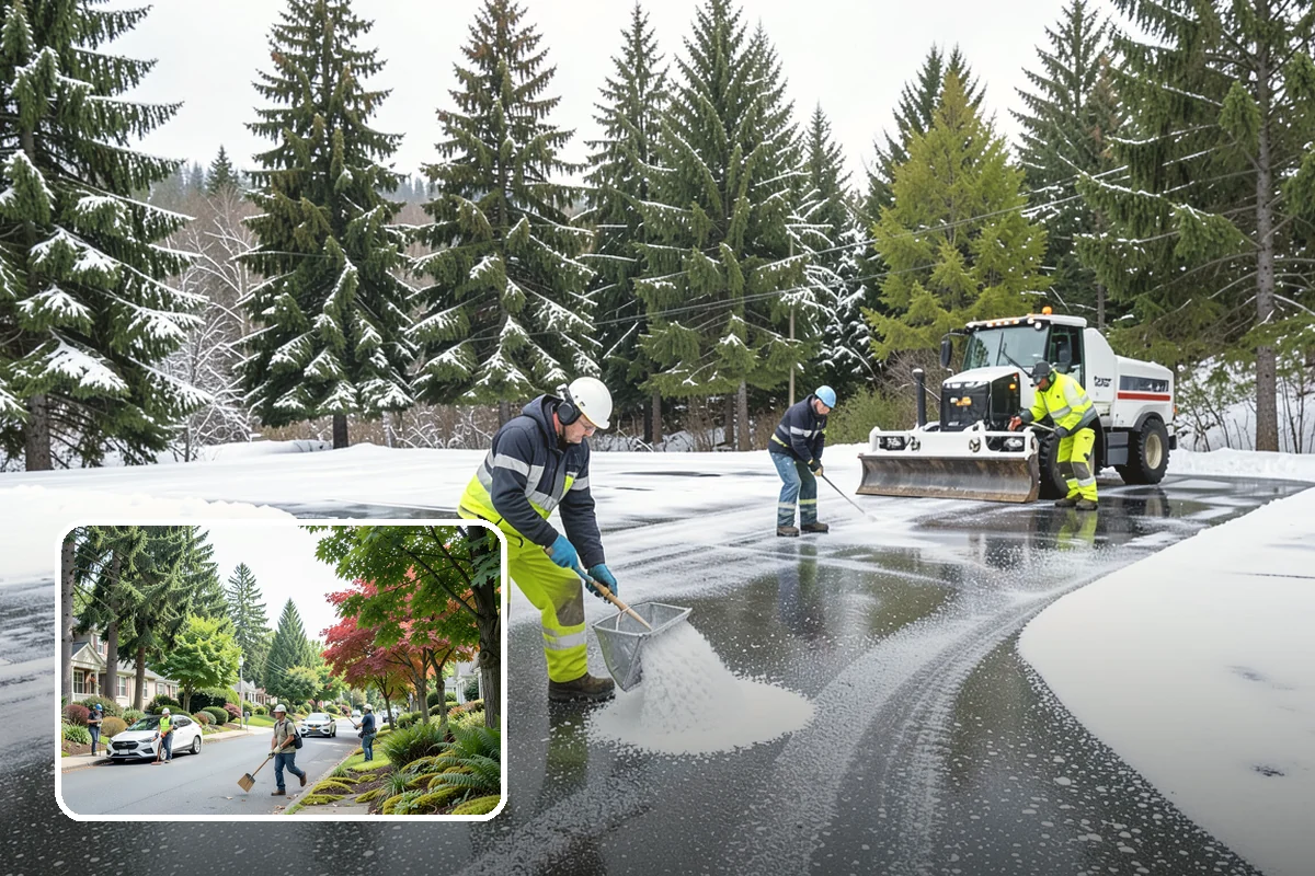 Deck Snow Removal in Beaux Arts Village, King County, WA - Reduces the heavy load wet snow places on the structure