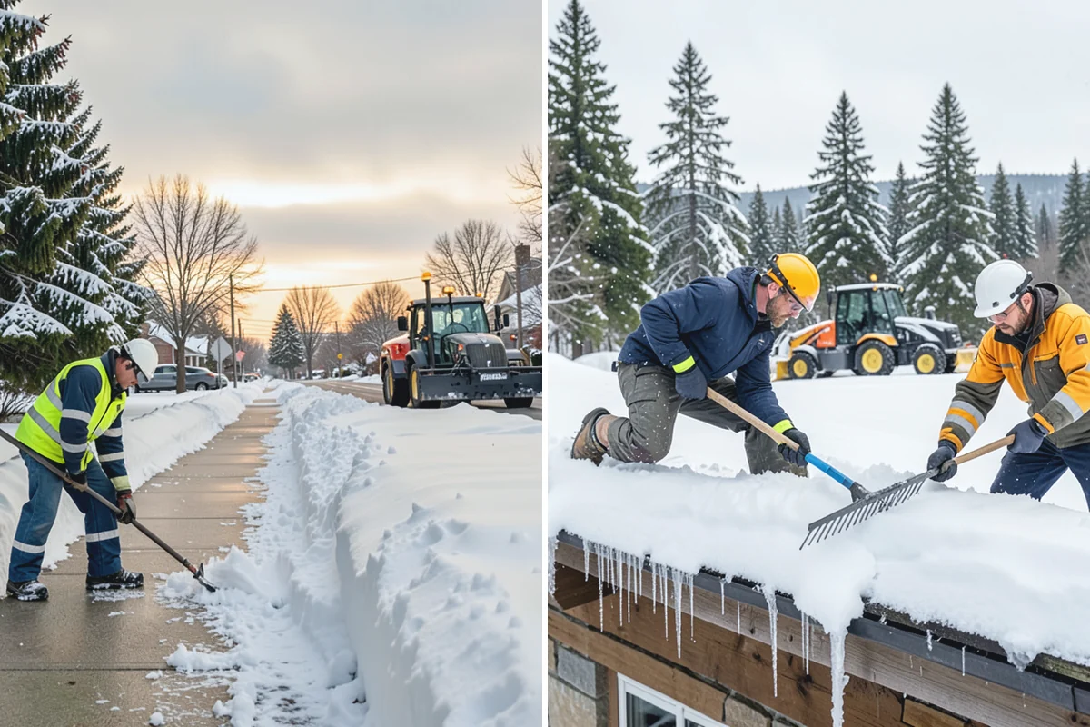 Deck Snow Removal in Beaux Arts Village, King County, WA - We check the deck material and structural layout
