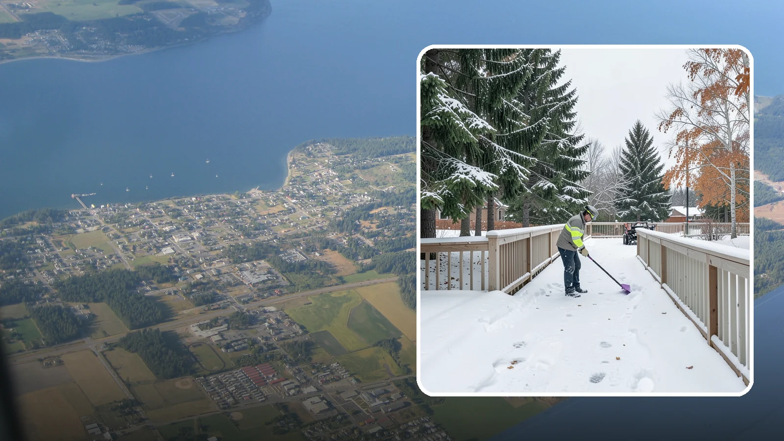 Deck Snow Removal in Coupeville, Island County, WA - We clear snow from elevated decks so the added weight and moisture never threaten your boards or joists.