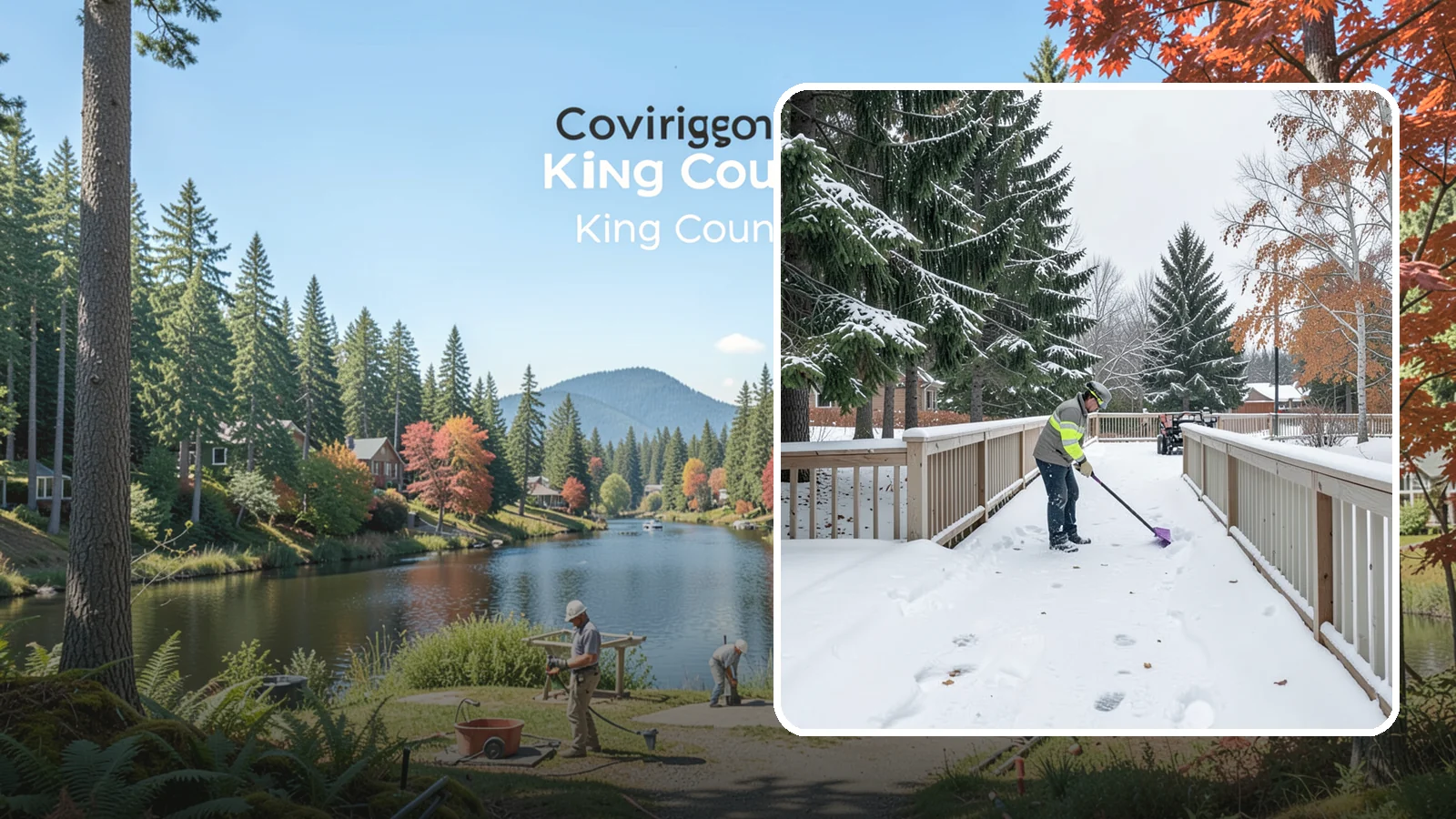 Deck Snow Removal in Covington, King County, WA - We clear snow from elevated decks so the added weight and moisture never threaten your boards or joists.