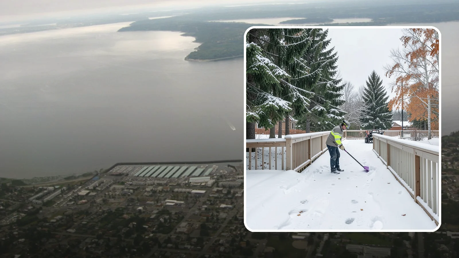 Deck Snow Removal in Des Moines, King County, WA - We clear snow from elevated decks so the added weight and moisture never threaten your boards or joists.