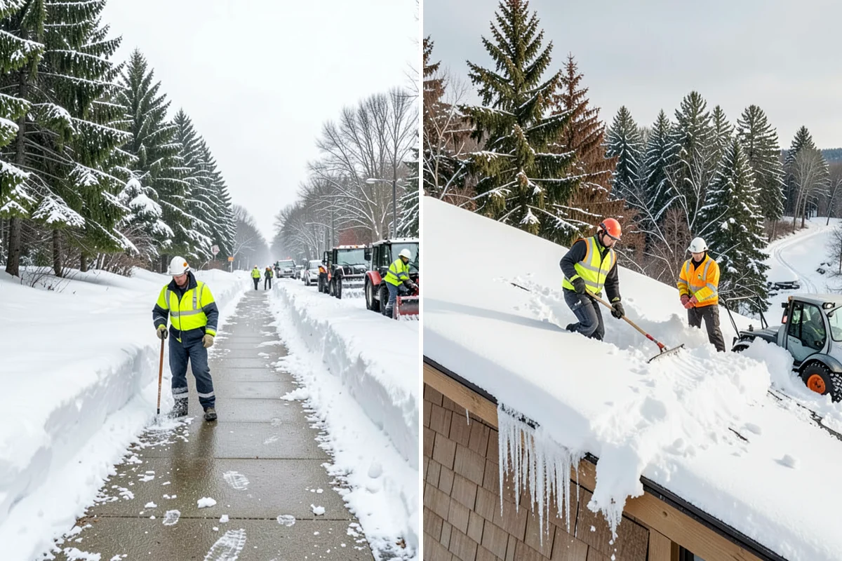 Deck Snow Removal in DuPont, Pierce County, WA - We check the deck material and structural layout