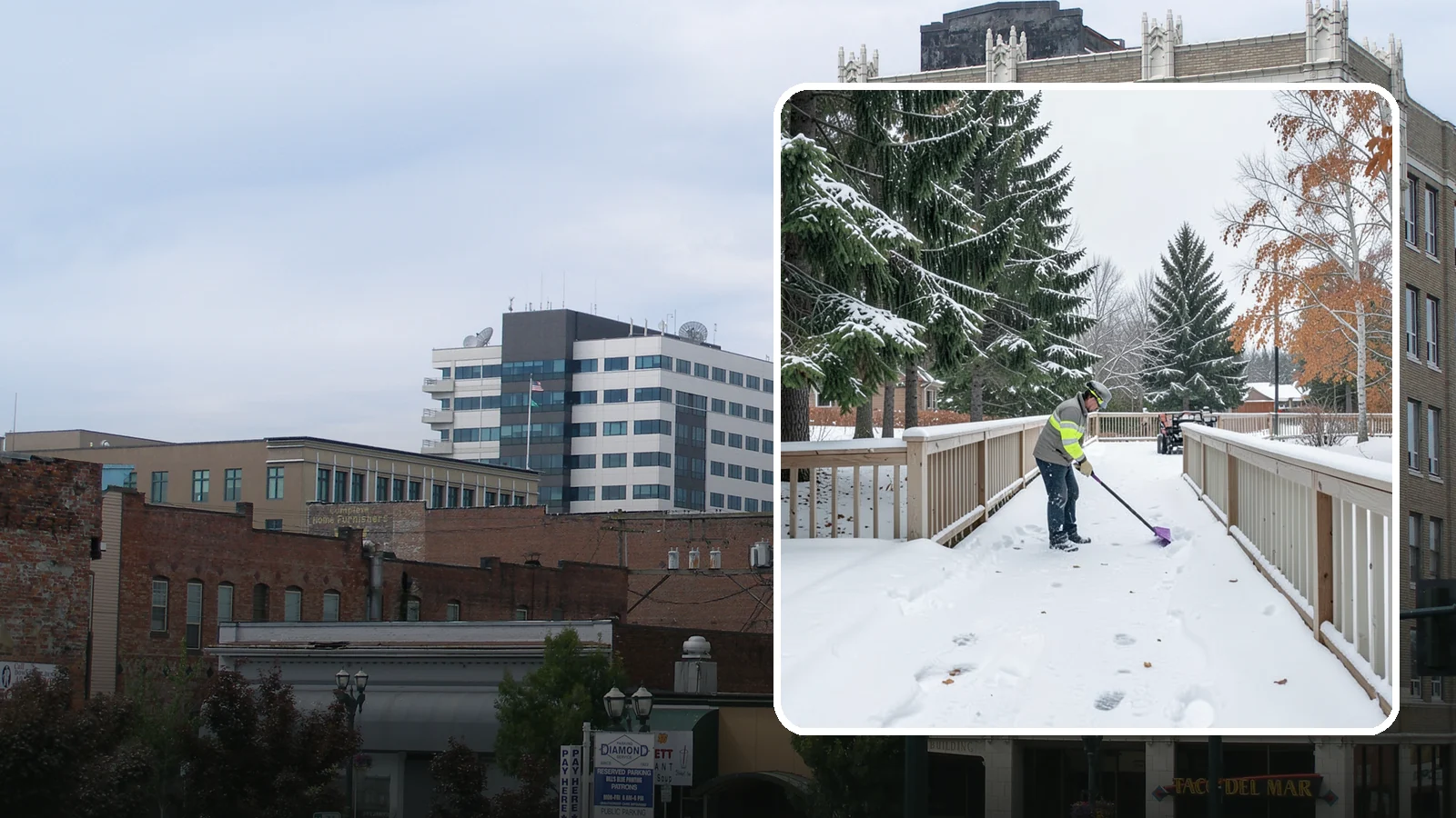 Deck Snow Removal in Everett, Snohomish County, WA - We clear snow from elevated decks so the added weight and moisture never threaten your boards or joists.