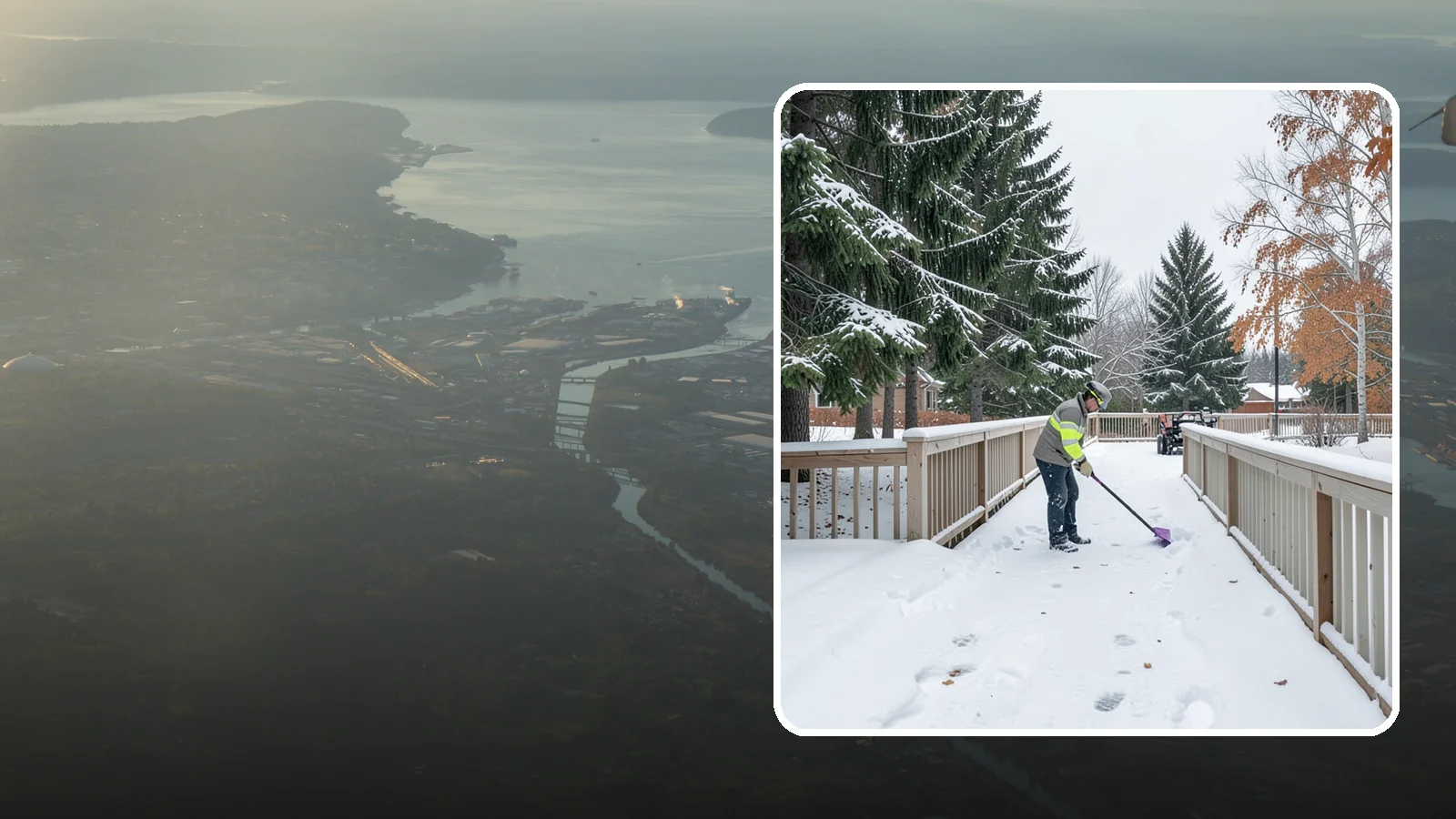 Deck Snow Removal in Fife, Pierce County, WA - We clear snow from elevated decks so the added weight and moisture never threaten your boards or joists.