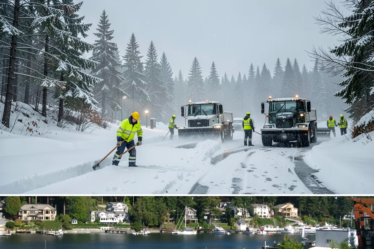 Deck Snow Removal in Gig Harbor, Pierce County, WA - Schedule in autumn so heavy wet snow never sits on your deck unattended after the first foothill storm.