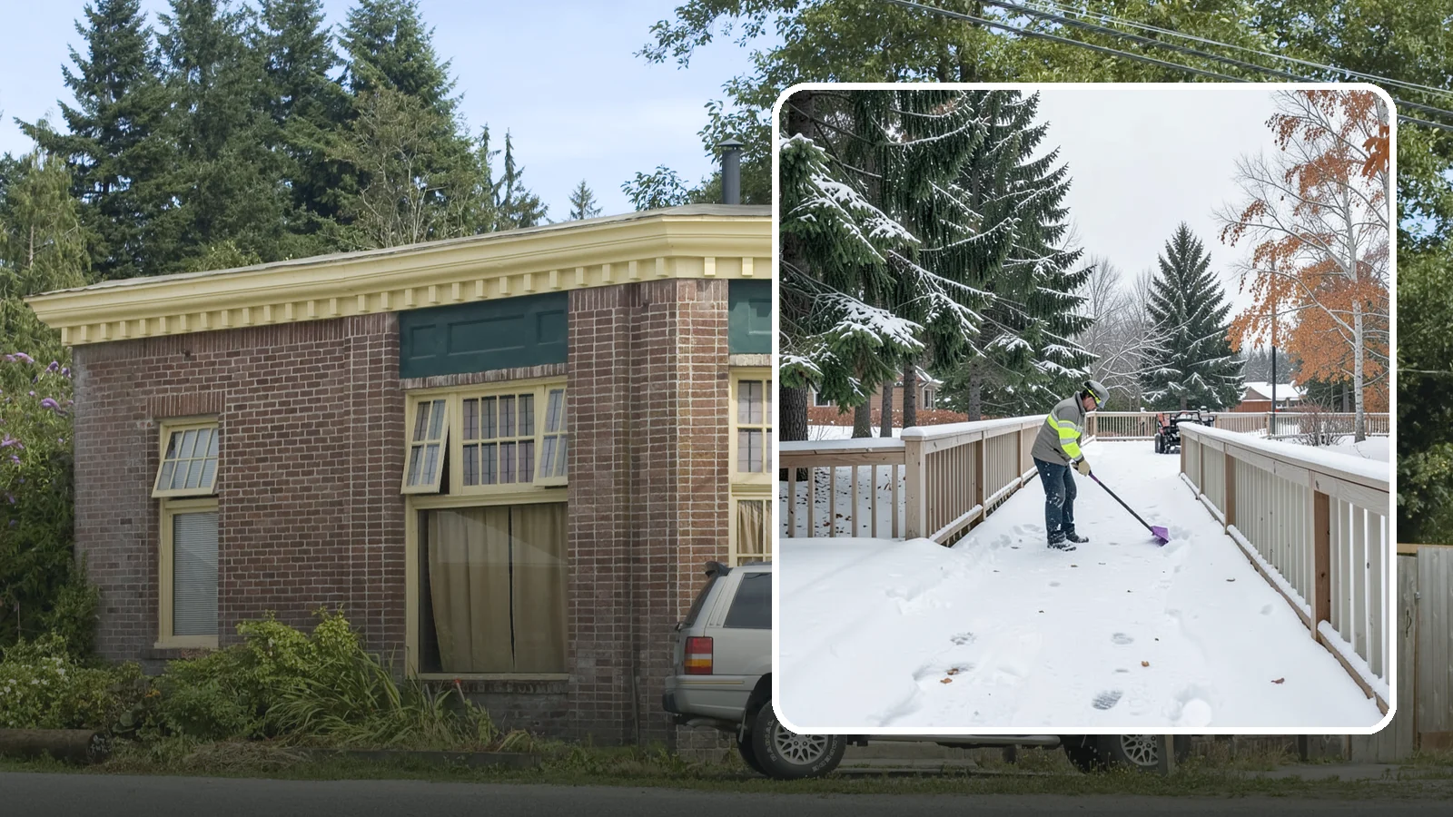 Deck Snow Removal in Hamilton, Skagit County, WA - We clear snow from elevated decks so the added weight and moisture never threaten your boards or joists.