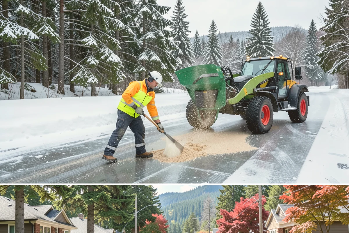 Deck Snow Removal in Hunts Point, King County, WA - Schedule in autumn so heavy wet snow never sits on your deck unattended after the first foothill storm.