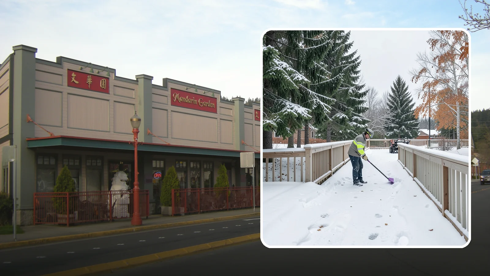 Deck Snow Removal in Issaquah, King County, WA - We clear snow from elevated decks so the added weight and moisture never threaten your boards or joists.