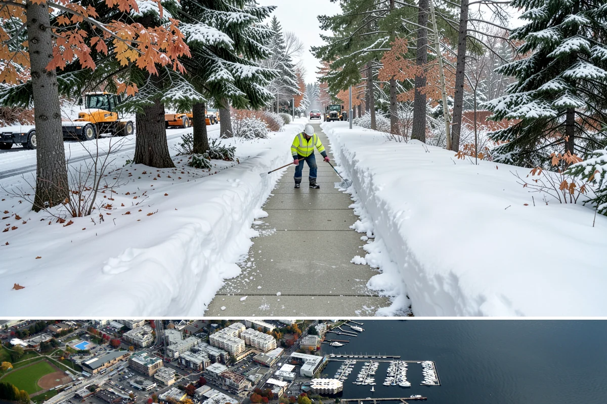 Deck Snow Removal in Kirkland, King County, WA - Schedule in autumn so heavy wet snow never sits on your deck unattended after the first foothill storm.